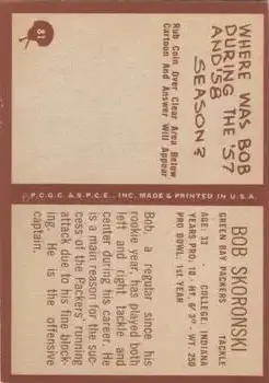 1967 Philadelphia #81 - Bob Skoronski - Green Bay Packers
