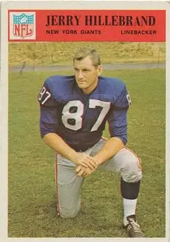 1966 Philadelphia #123 - Jerry Hillebrand - New York Giants - Front 1966 Philadelphia #123 - Jerry Hillebrand - New York Giants - Front