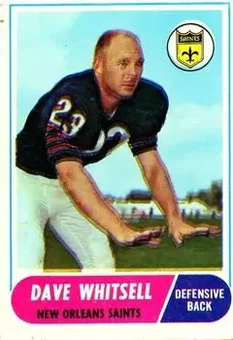 1968 Topps #82 - Dave Whitsell - New Orleans Saints