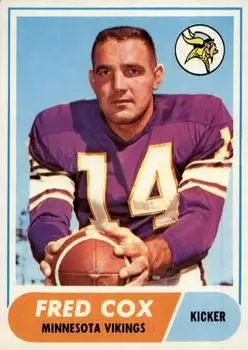 1968 Topps #107 - Fred Cox - Minnesota Vikings