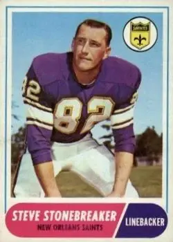 1968 Topps #108 - Steve Stonebreaker - New Orleans Saints - Front