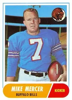 1968 Topps #123 - Mike Mercer - Buffalo Bills