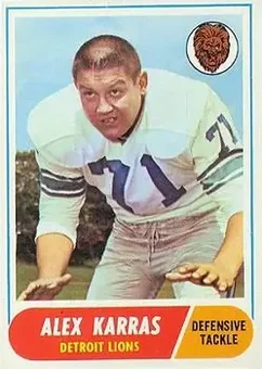1968 Topps #130 - Alex Karras - Detroit Lions