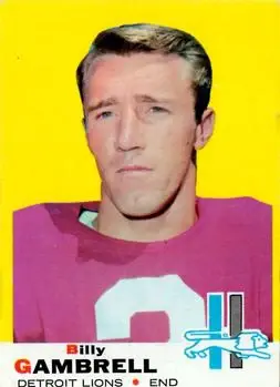 1969 Topps #101 - Billy Gambrell - Detroit Lions - Front