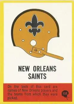 1967 Philadelphia #132 - Card #132 - New Orleans Saints - Front
