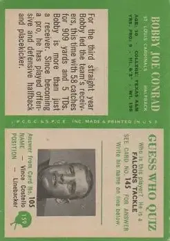1966 Philadelphia #159 - Bobby Joe Conrad - St. Louis Cardinals - Back