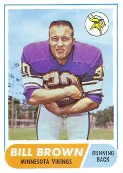 1968 Topps #133 - Bill Brown - Minnesota Vikings - Front