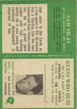 1966 Philadelphia #166 - Sam Silas - St. Louis Cardinals