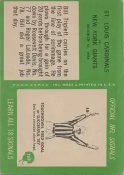 1966 Philadelphia #169 - Card #169 - Back