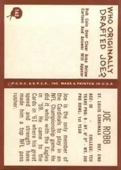1967 Philadelphia #162 - Joe Robb - St. Louis Cardinals - Back