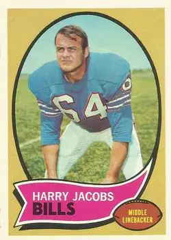 1970 Topps #13 - Harry Jacobs - Buffalo Bills - Front