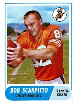 1968 Topps #147 - Bob Scarpitto - Denver Broncos 1968 Topps #147 - Bob Scarpitto - Denver Broncos