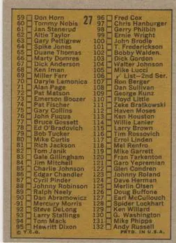 1971 Topps #27 - Card #27 - Back