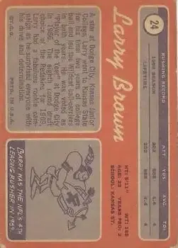 1970 Topps #24 - Larry Brown - Washington Redskins - Back