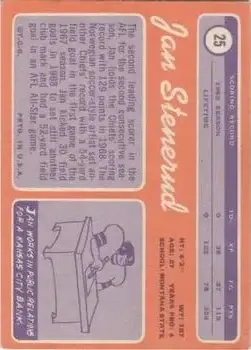 1970 Topps #25 - Jan Stenerud - Kansas City Chiefs