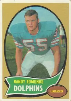 1970 Topps #34 - Randy Edmunds - Miami Dolphins - Front