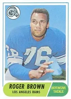 1968 Topps #158 - Roger Brown - Los Angeles Rams
