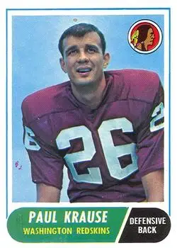 1968 Topps #166 - Paul Krause - Washington Redskins