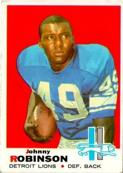 1969 Topps #145 - Johnnie Robinson - Detroit Lions - Front