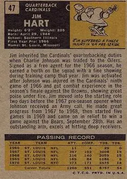 1971 Topps #47 - Jim Hart - St. Louis Cardinals - Back