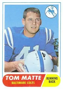 1968 Topps #178 - Tom Matte - Baltimore Colts
