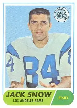 1968 Topps #184 - Jack Snow - Los Angeles Rams