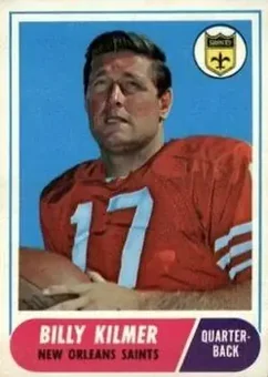 1968 Topps #186 - Bill Kilmer - New Orleans Saints