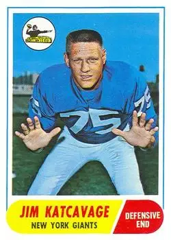 1968 Topps #187 - Jim Katcavage - New York Giants