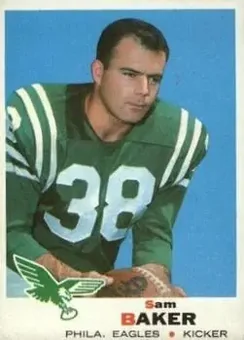 1969 Topps #154 - Sam Baker - Philadelphia Eagles