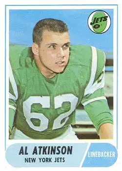 1968 Topps #195 - Al Atkinson - New York Jets