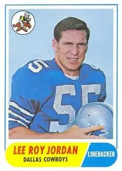 1968 Topps #207 - Lee Roy Jordan - Dallas Cowboys 1968 Topps #207 - Lee Roy Jordan - Dallas Cowboys
