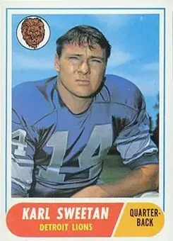 1968 Topps #217 - Karl Sweetan - Detroit Lions