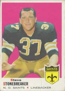 1969 Topps #174 - Steve Stonebreaker - New Orleans Saints