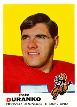 1969 Topps #182 - Pete Duranko - Denver Broncos
