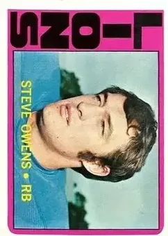 1972 Topps #25 - Steve Owens - Detroit Lions 1972 Topps #25 - Steve Owens - Detroit Lions