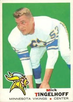 1969 Topps #195 - Mick Tingelhoff - Minnesota Vikings