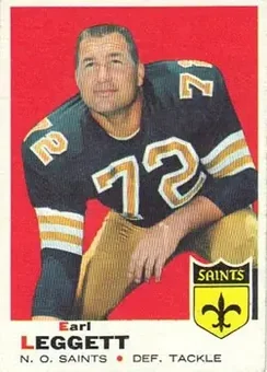 1969 Topps #196 - Earl Leggett - New Orleans Saints