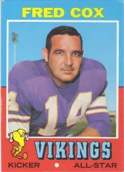 1971 Topps #96 - Fred Cox - Minnesota Vikings