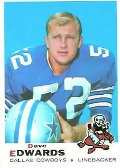 1969 Topps #210 - Dave Edwards - Dallas Cowboys 1969 Topps #210 - Dave Edwards - Dallas Cowboys