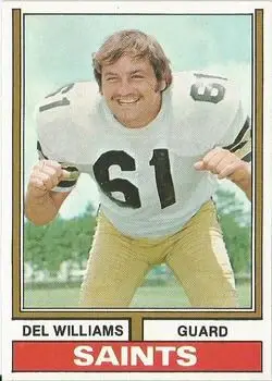 1974 Topps #42 - Del Williams - New Orleans Saints