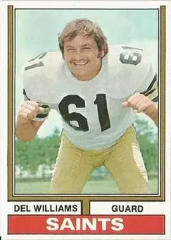 1974 Topps #42 - Del Williams - New Orleans Saints