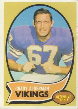 1970 Topps #108 - Grady Alderman - Minnesota Vikings