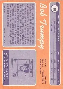 1970 Topps #110 - Bob Trumpy - Cincinnati Bengals - Back