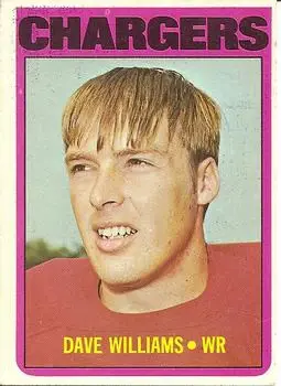 1972 Topps #47 - Dave Williams - San Diego Chargers - Front