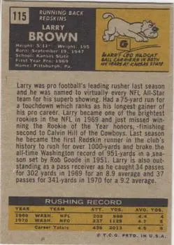 1971 Topps #115 - Larry Brown - Washington Redskins