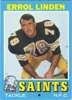 1971 Topps #117 - Errol Linden - New Orleans Saints