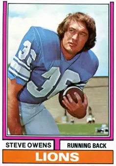 1974 Topps #52 - Steve Owens - Detroit Lions 1974 Topps #52 - Steve Owens - Detroit Lions