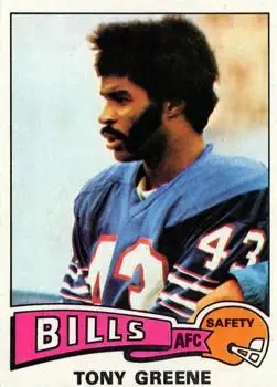 1975 Topps #54 - Tony Greene - Buffalo Bills - Front
