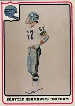 1976 Fleer Team Action #54 - Card #54 - Seattle Seahawks - Front