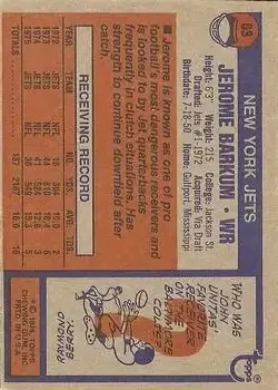 1976 Topps #63 - Jerome Barkum - New York Jets
